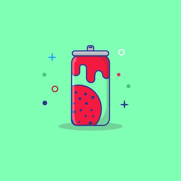 Fruit juice Can Vector Illustration Beverage Concept Design Isolated Vector Flat Design