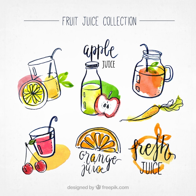 Vector fruit juice collection