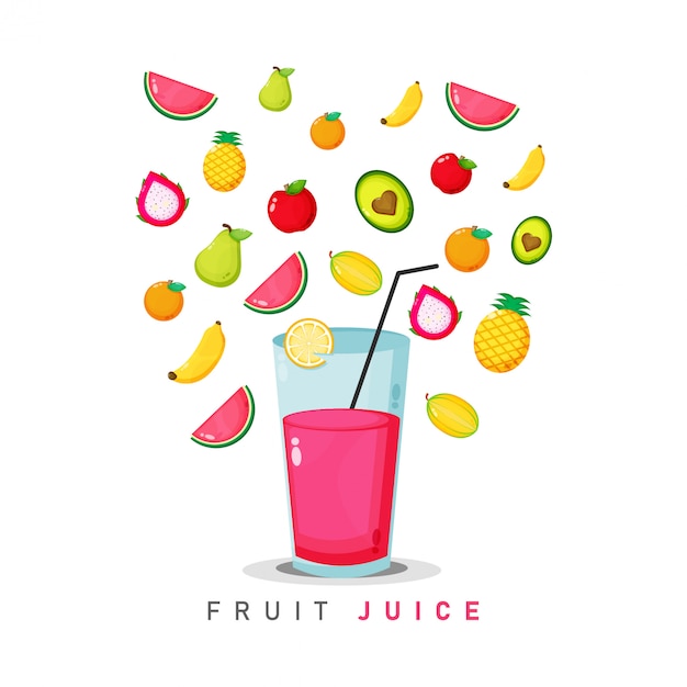 fruit juice vector illustration