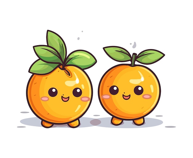 Frutta kawaii cartone animato vettore personaggio divertente frutta kawaii illustrazione