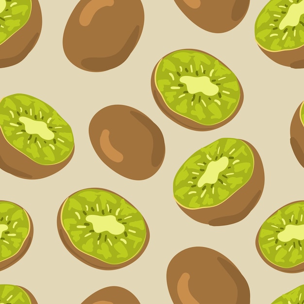 Vector fruit kiwi vector seamless pattern
