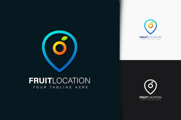 Fruit location logo design with gradient