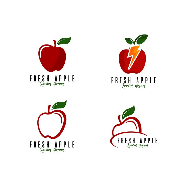 Vector fruit logo set