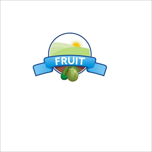 Vettore frutta logo templete