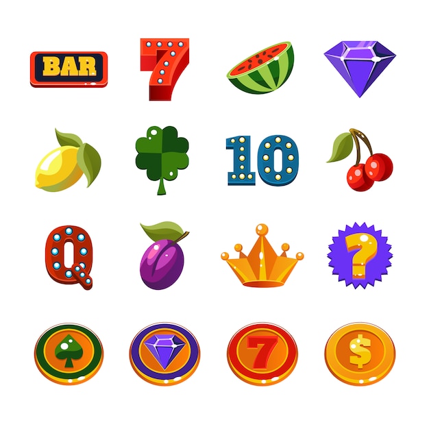 Vector fruit machine iconen collectie