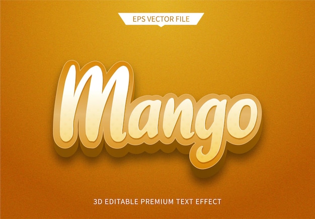 Fruit mango 3d editable text style effect