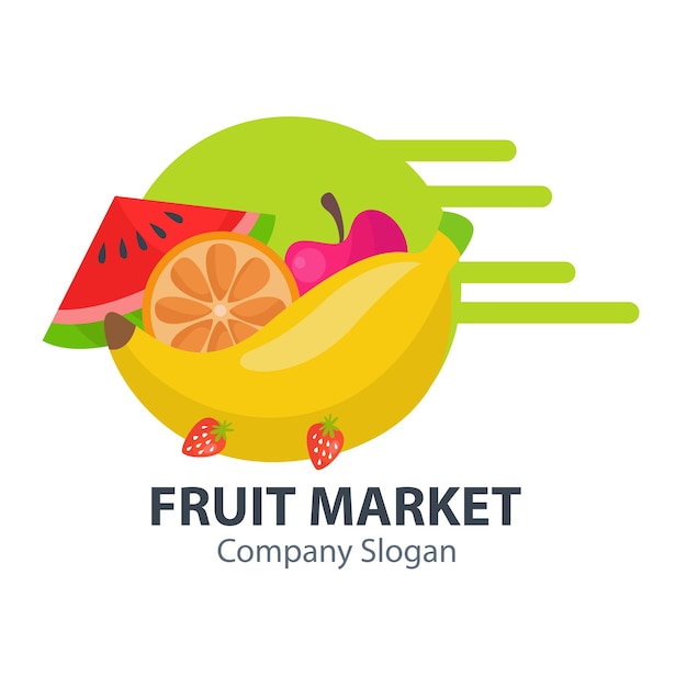 Vector fruit market company slogan 10