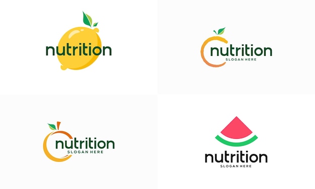 Fruit Nutrition Logo Design Nature Organic Fresh Fruit Logo Icon