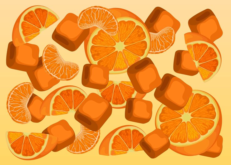 Vector fruit orange citrus lemon food slice pattern fresh lime vector vitamin healthy juice sweet tropical