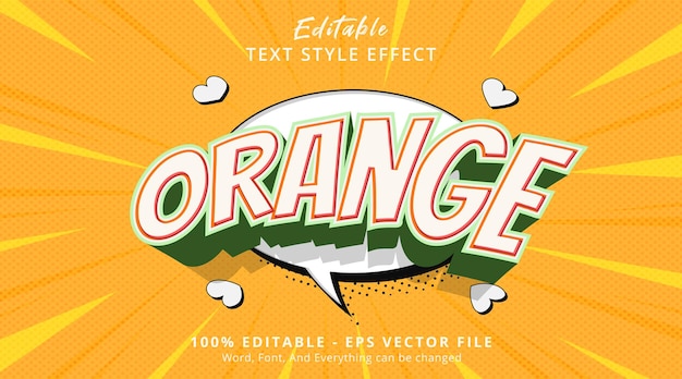 Fruit orange comic text effect