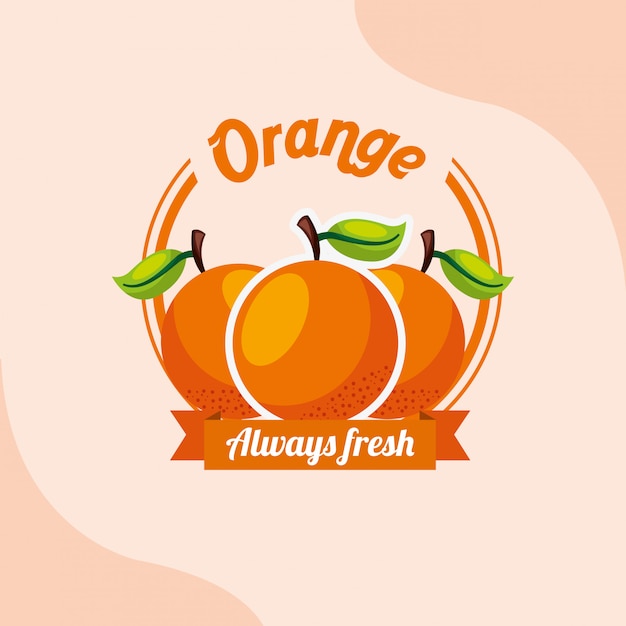 Fruit oranje altijd fris embleem