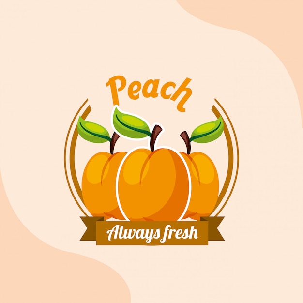 fruit peach always fresh emblem