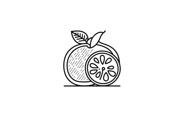 Fruit pictogram overzicht vectorillustratie Voedsel lijnwerk tekening Voedsel pictogram