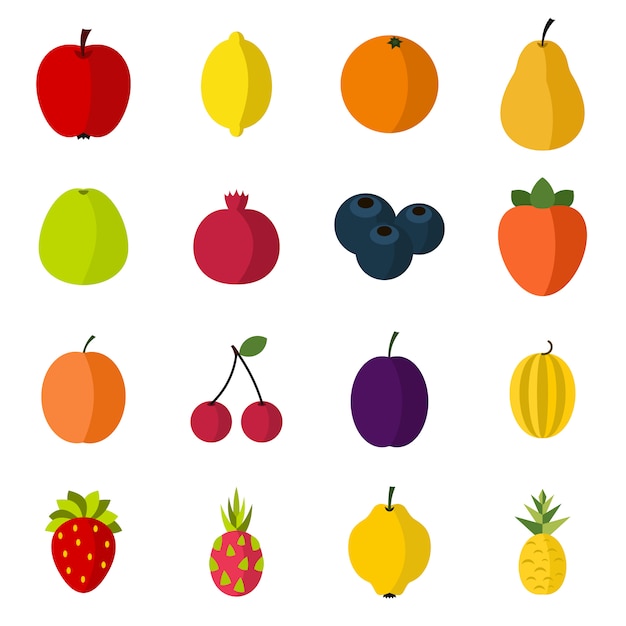 Vector fruit pictogrammen instellen