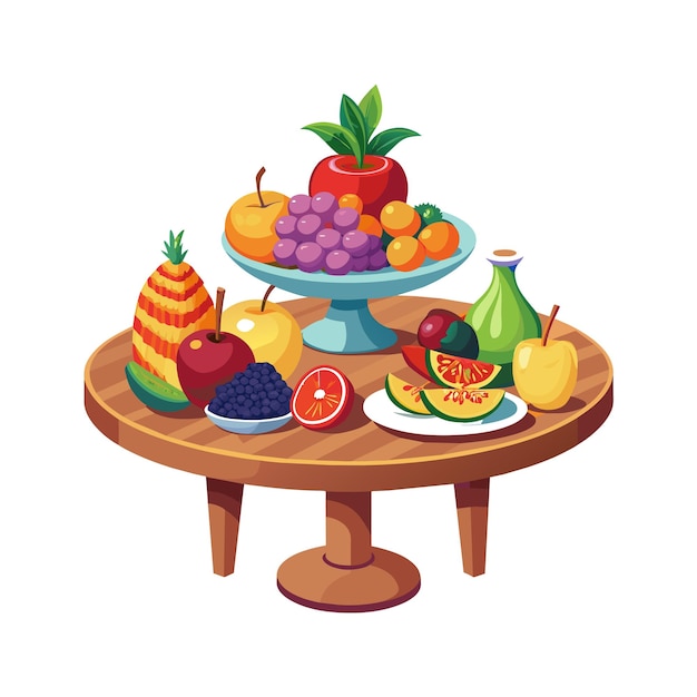 a fruit platter with fruits on a table
