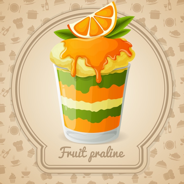 Fruit praline illustration