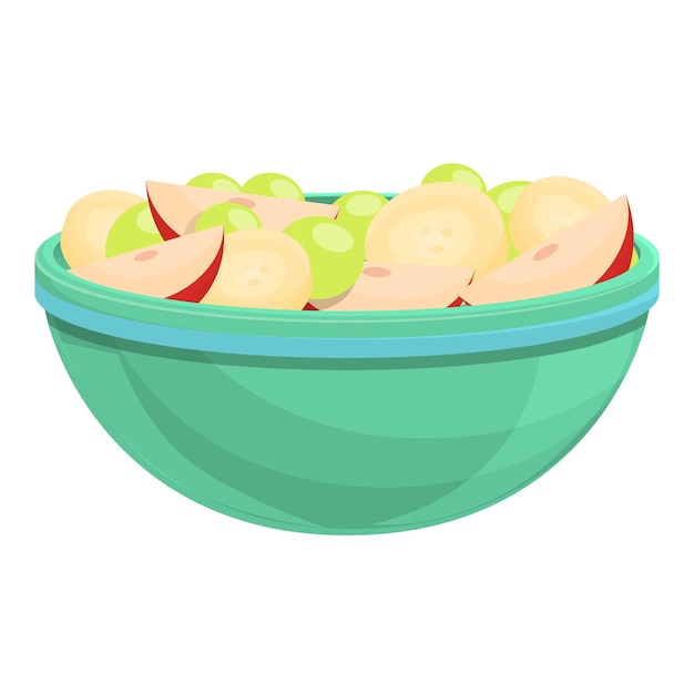 Vector fruit salad icon cartoon of fruit salad vector icon for web design isolated on white background