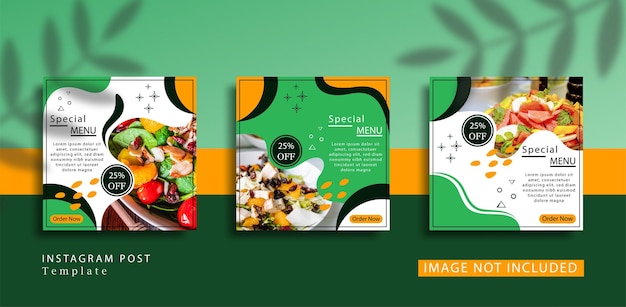 Vector fruit salad instagram post template