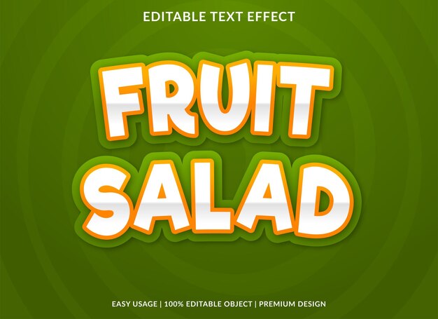 Fruit salad text effect template design with abstract style