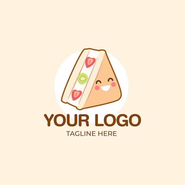 Vector fruit sando sandwich logo template design illustration