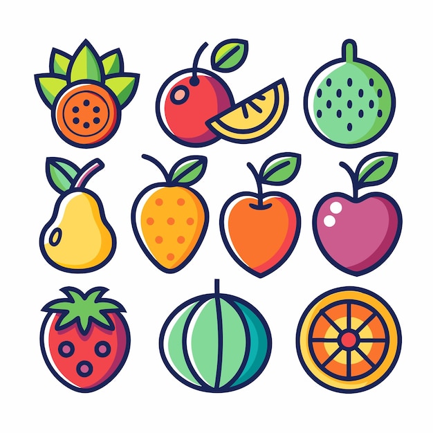 fruit set line icon