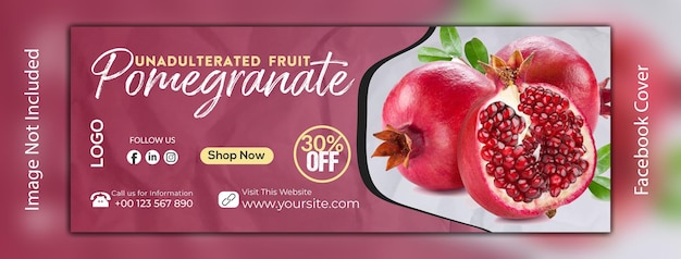 Vector fruit shop social media cover or facebook cover banner template