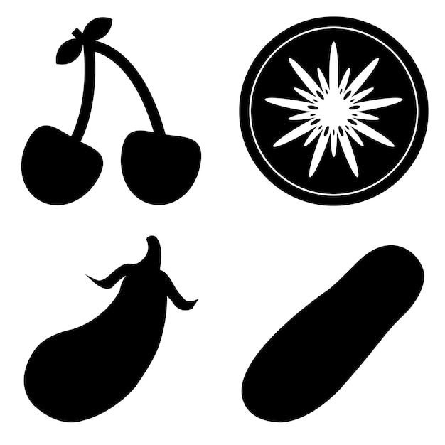 Vector fruit silhouette 2