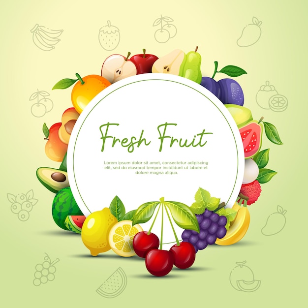 Vector fruit social media background post