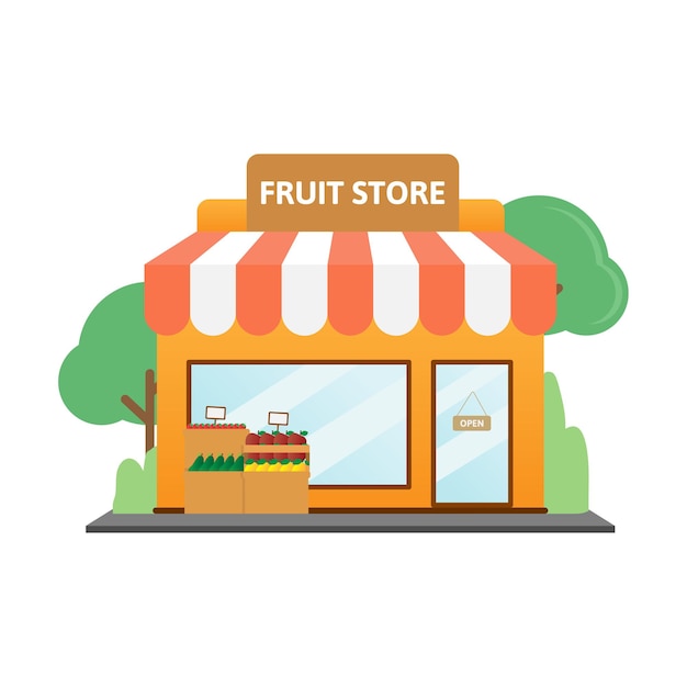 Fruit store flat design