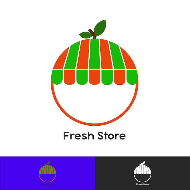 Vector fruit store logo refreshment center logo