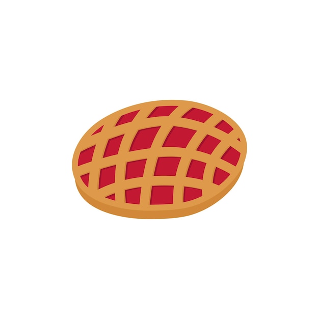 Vector fruit tart wicker isolated pie braided from white flour vector illustration of sweet pastries