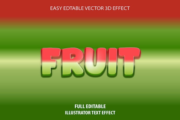 Vector fruit tekst effect ontwerp volledig bewerkbaar illustrator tekst effect