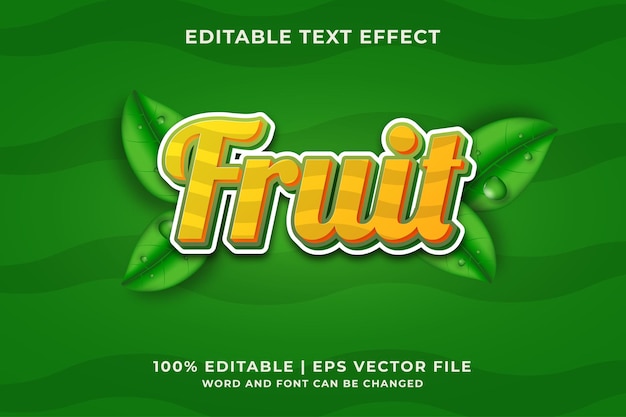 Fruit Tekst Effect Premium Vector