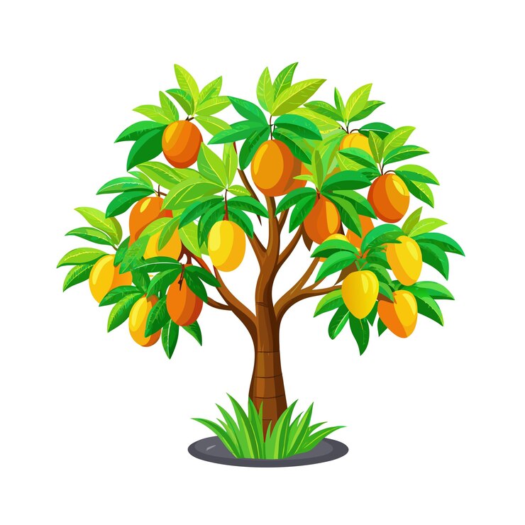 Vector fruit trees flat style vector illustration concepts