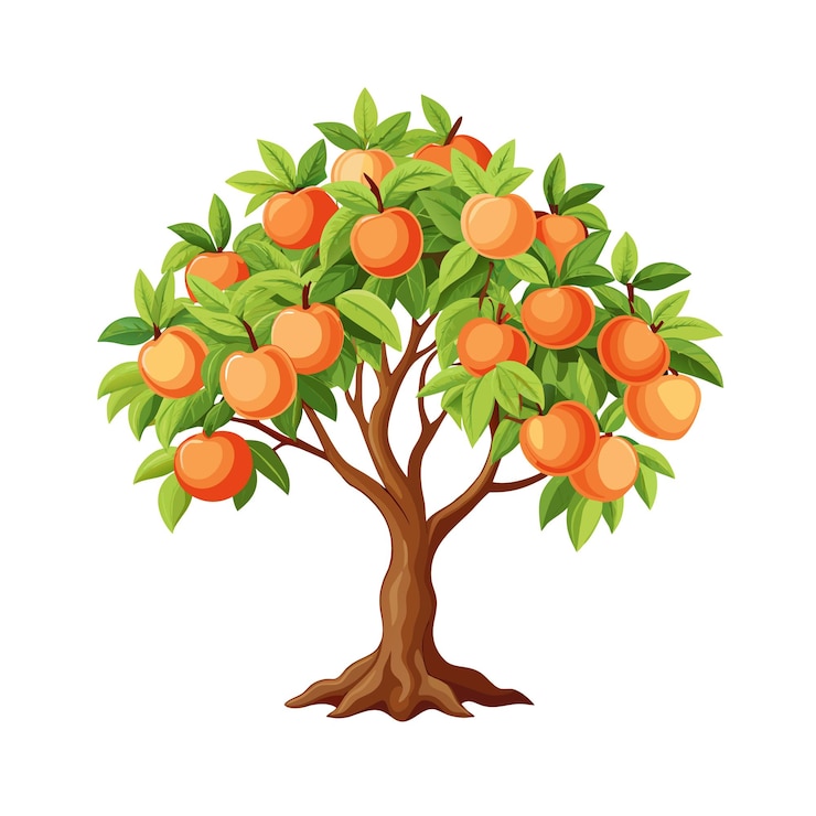 Vector fruit trees flat style vector illustration concepts