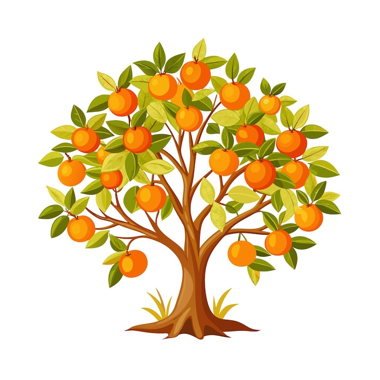 Vector fruit trees flat style vector illustration concepts