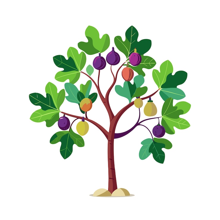 Vector fruit trees flat style vector illustration concepts