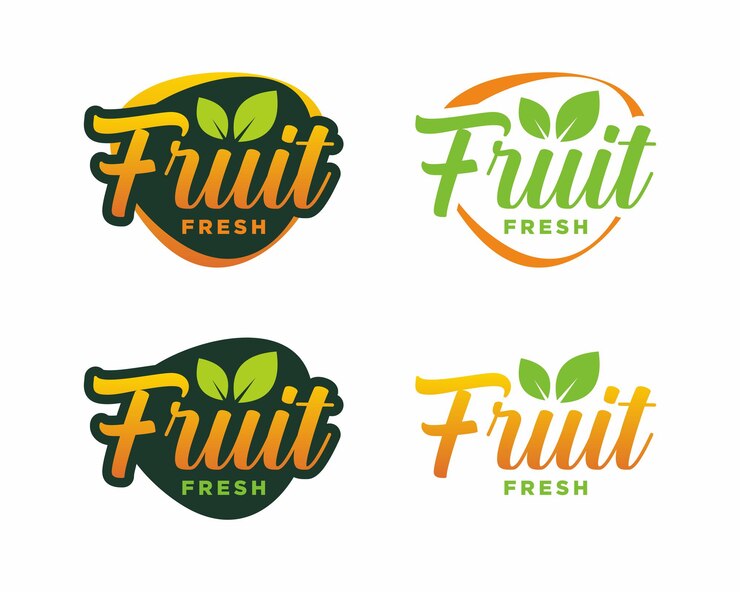 Vector fruit typografie logo sjabloon