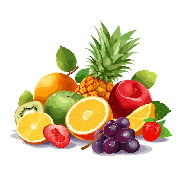 Fruit vector on white background