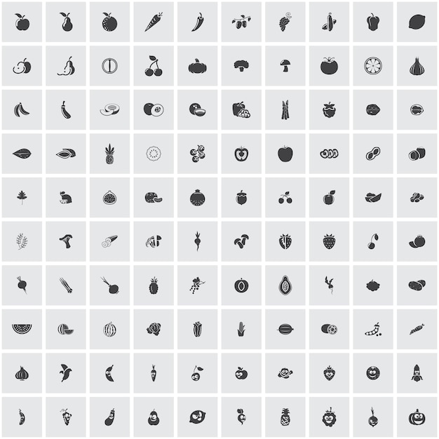 과일과 채소 아이콘 세트
