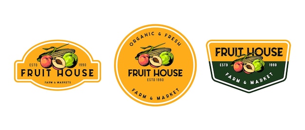 Vettore modello di logo di frutta e verdura