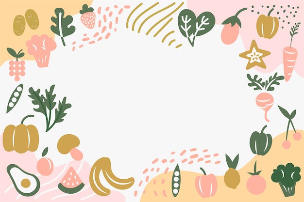 Vector fruit and vegetables background