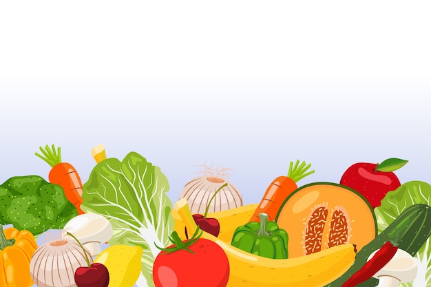 Fruit and vegetables background