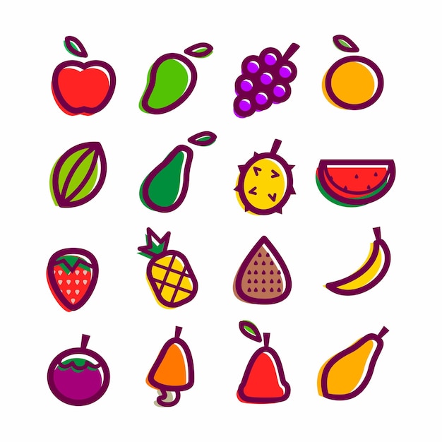 FRUIT VLAK PICTOGRAM ONTWERP