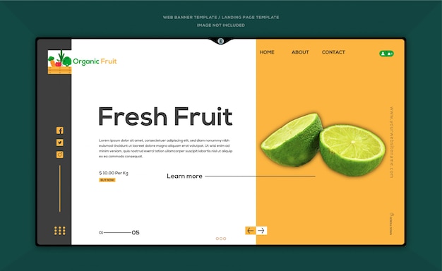 Vector fruit websjabloon en landingspagina ontwerp