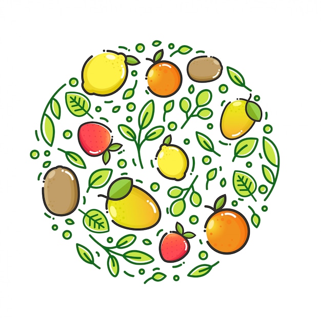 Fruit  with circle composition