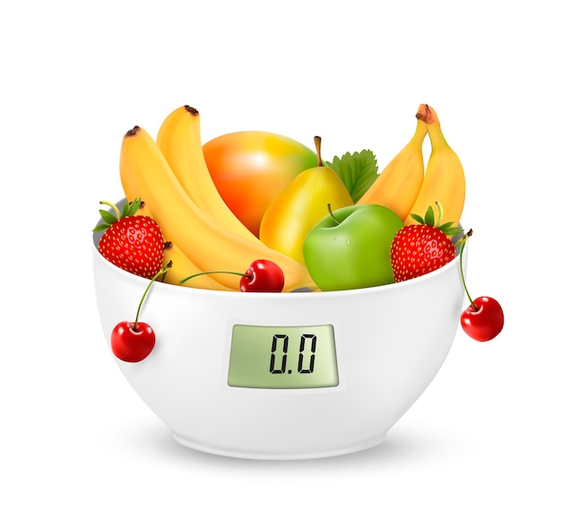 Scale With Measuring Tape And Fruit, Diet And Weight Loss Concept Stock  Photo, Picture and Royalty Free Image. Image 140646437.