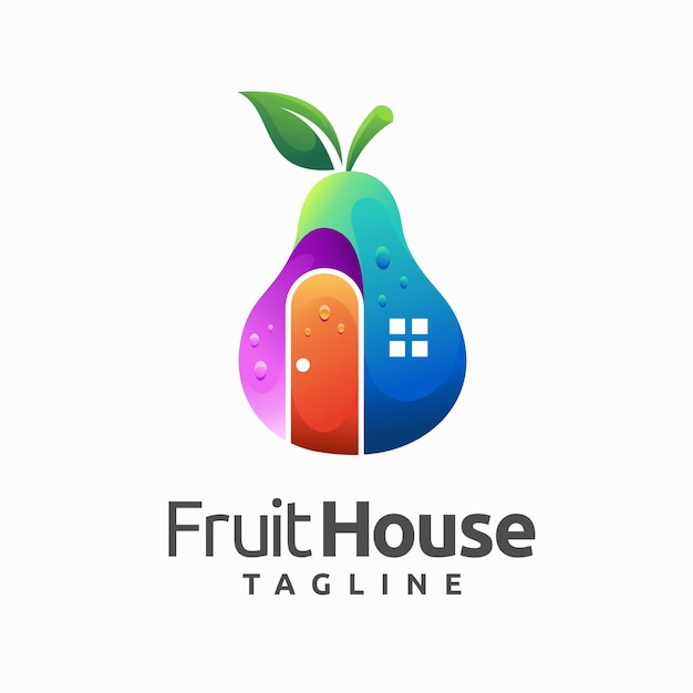 Fruithuislogo met peerconcept