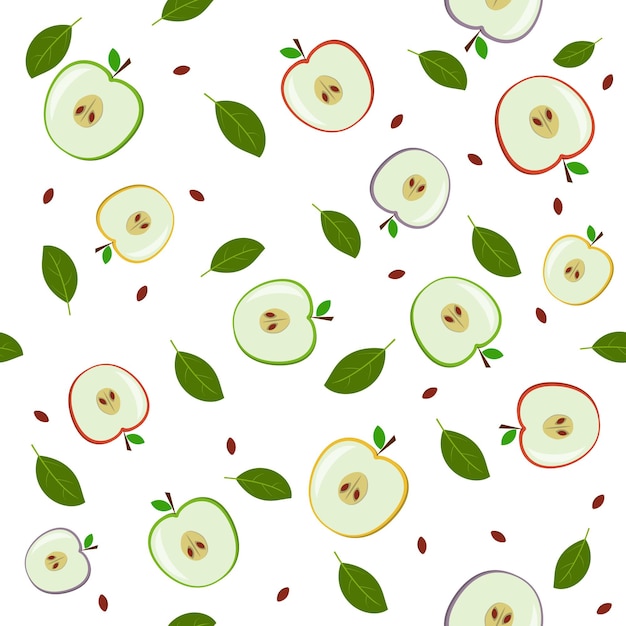 Fruitpatroon gemaakt van appels, kleur vectorillustratie