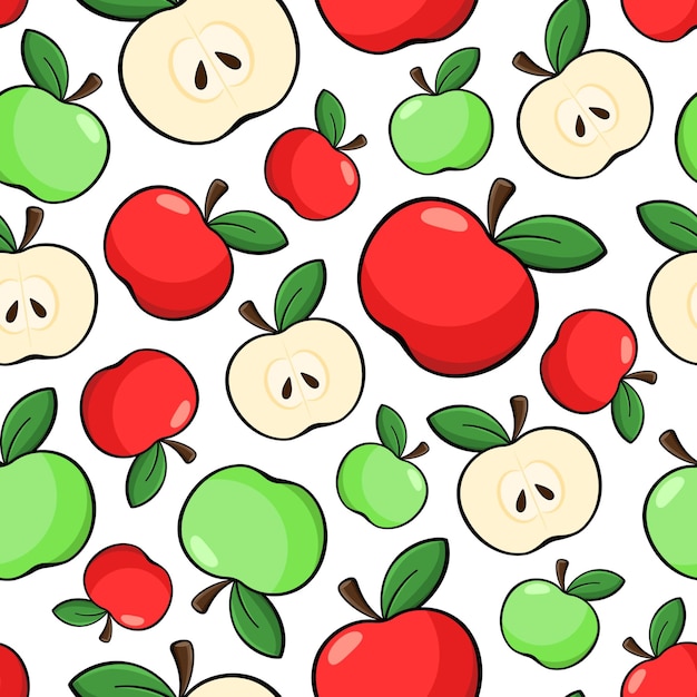 Fruits 1 apple 1 seamless single 6 red_green_half random